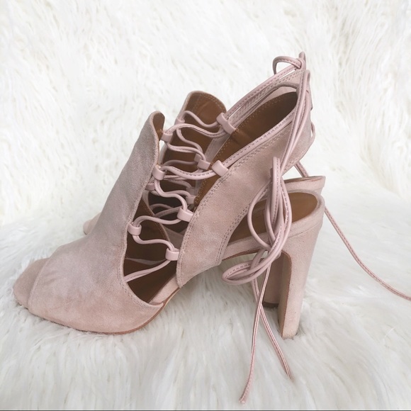 H Halston Womens Zoe Sandals Suede Ankle Wrap 8.5 - Picture 5 of 5